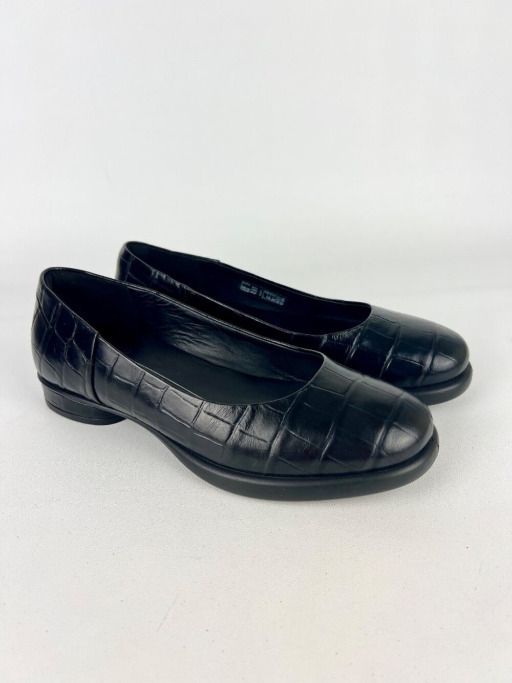 Ecco Womens Sculpted LX Ballerina Flat Black Croc Leather size 37 US 6 6.5